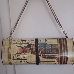 Like new Ancient Egyptian Pharaoh deities large long handbag rare purse